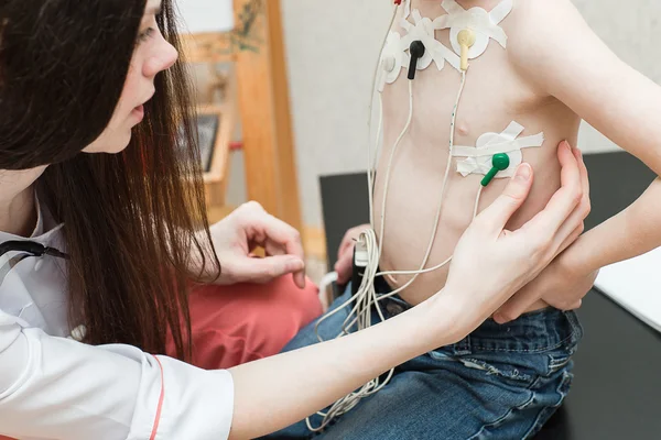 Cardiogram of heart, holter — Stock Photo, Image