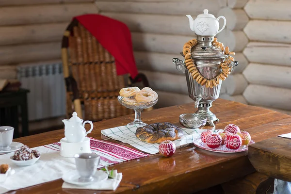 Chaleira tradicional velho chá russo — Fotografia de Stock