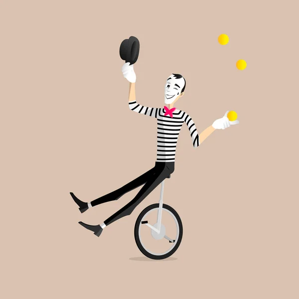 La performance de Mime - le jongleur — Image vectorielle