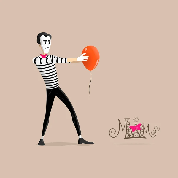 Mime performance - hypnotizing — Stock Vector