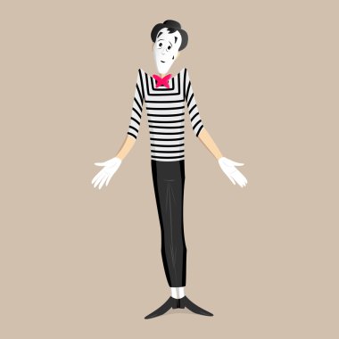 MIME performans - omuzlarında shrugging
