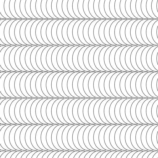 Mathematisch abstraktes nahtloses Muster aus kleinen Kreisen und gekrümmten Elementen. — Stockvektor