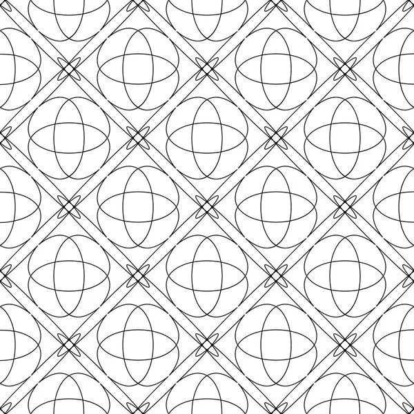 Karmaşık geometrik desen. Dikişsiz desen ince çizgiler. Siyah beyaz tek renkli süsleme. — Stok Vektör