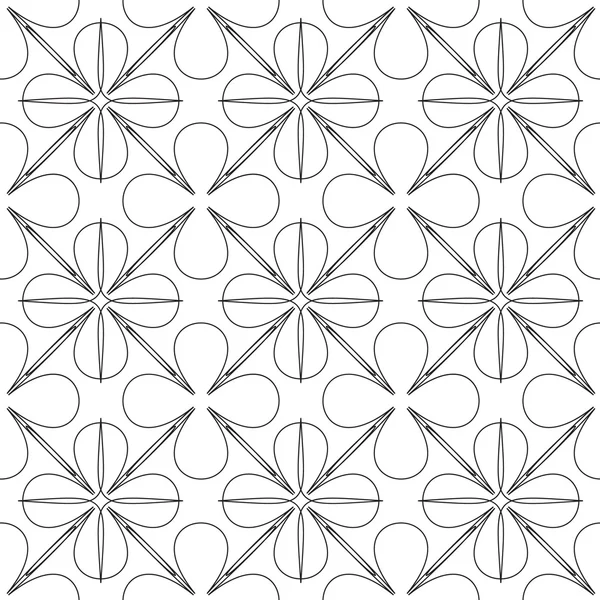 El patrón geométrico complejo. Patrón sin costuras de líneas delgadas. Adorno monocromo blanco y negro . — Vector de stock