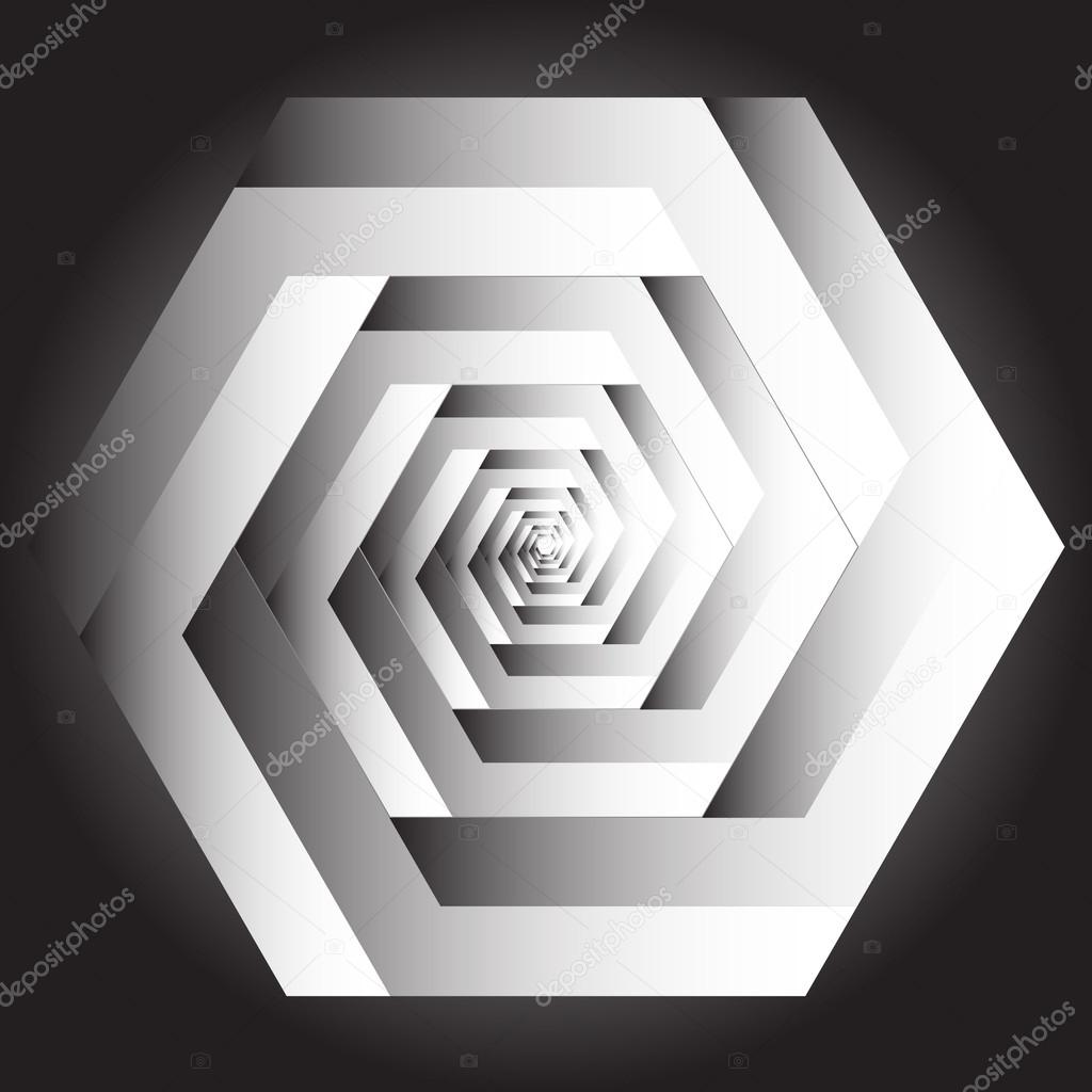Optical illusion of the gradient vector, abstract geometric design element.