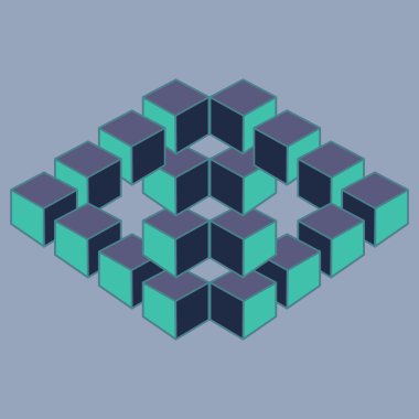 Optik illüzyon, soyut geometrik tasarım öğesi.