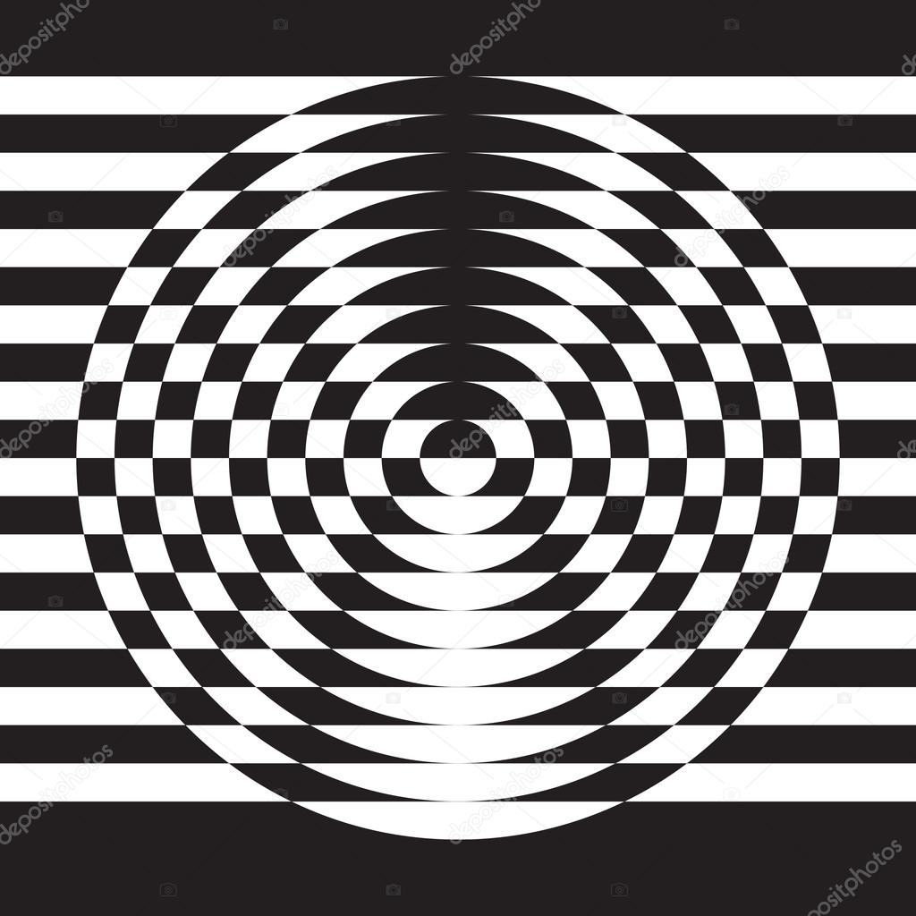 Optical illusion, abstract geometric design element. Printoptical illusion symbols, Impossible sign, vector