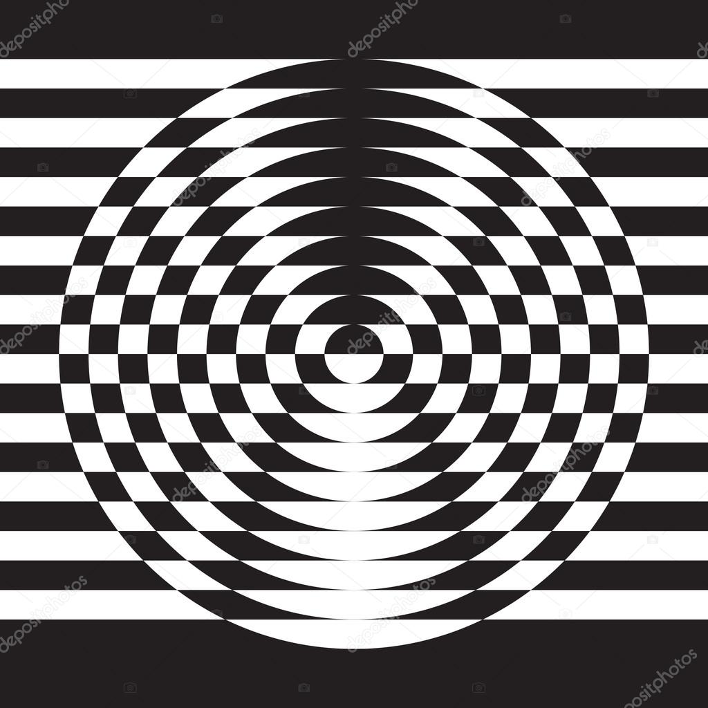 Optical illusion, abstract geometric design element.