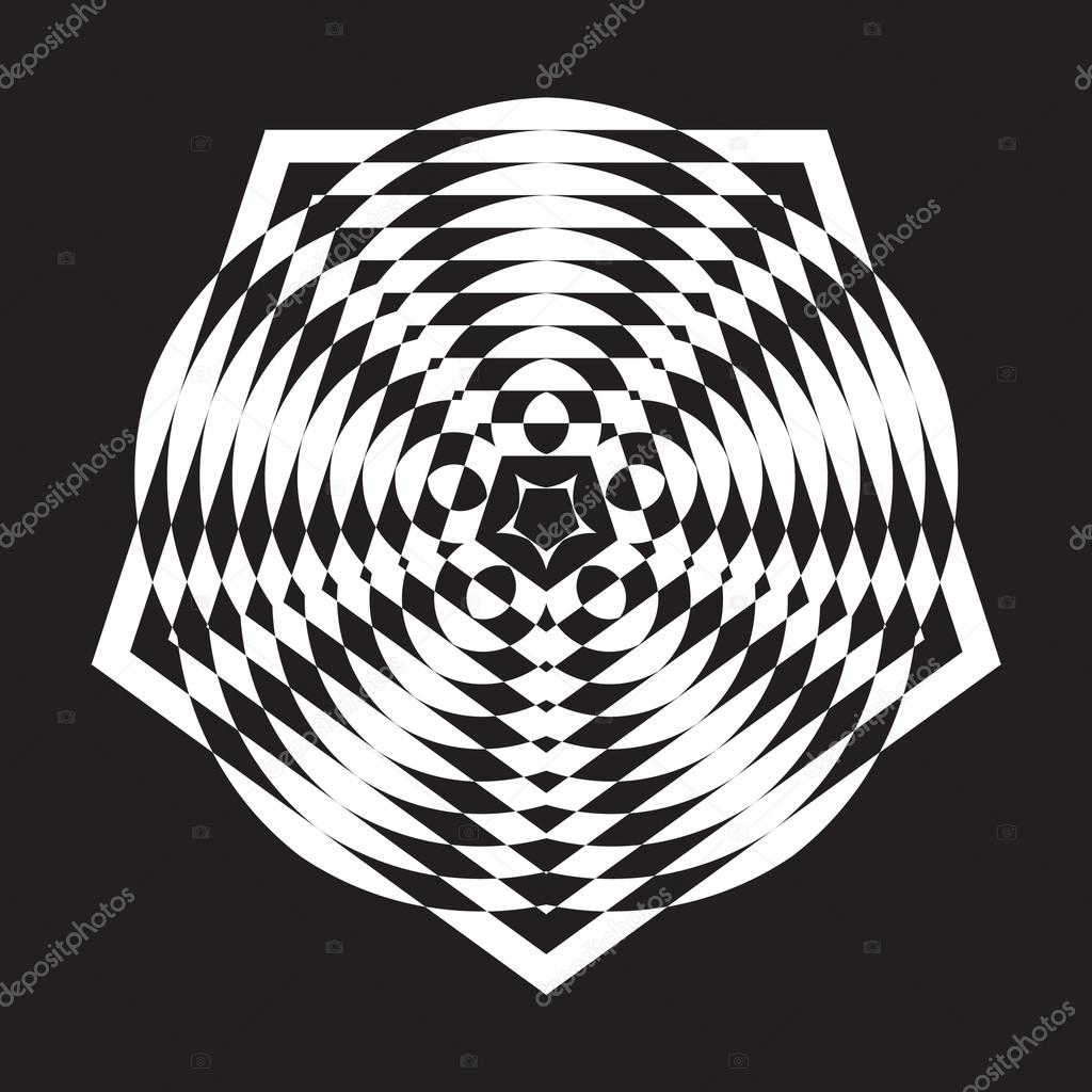 Optical illusion of the gradient vector, abstract geometric design element.