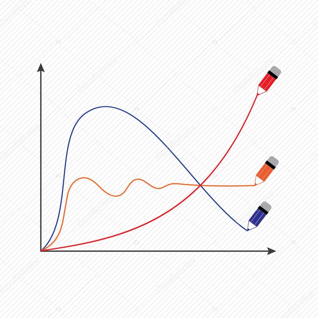 The stylized vector image of a graphical economic 