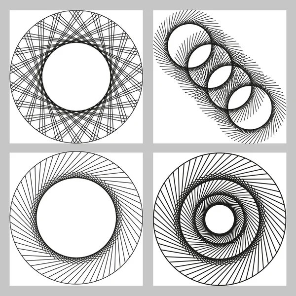 黒と白の幾何学的な円形パターン. — ストックベクタ