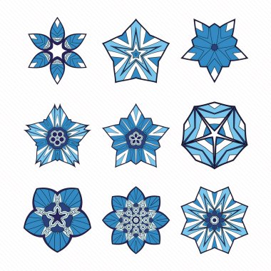 Yuvarlak geometrik süsler seti