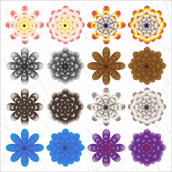 Conjunto de flores vectoriales. Ilustración vectorial — Archivo Imágenes Vectoriales
