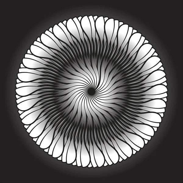 Patrón elegante monocromo. Patrón circular geométrico blanco y negro . — Archivo Imágenes Vectoriales