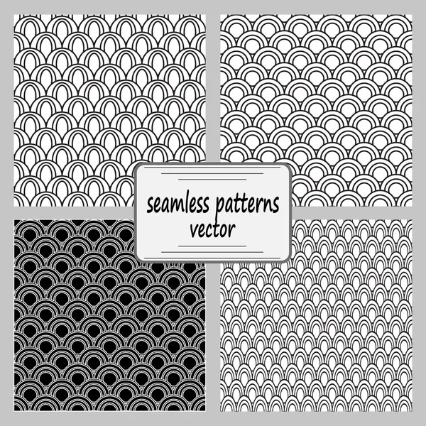 Patterns Black and White curve style — Stock Vector