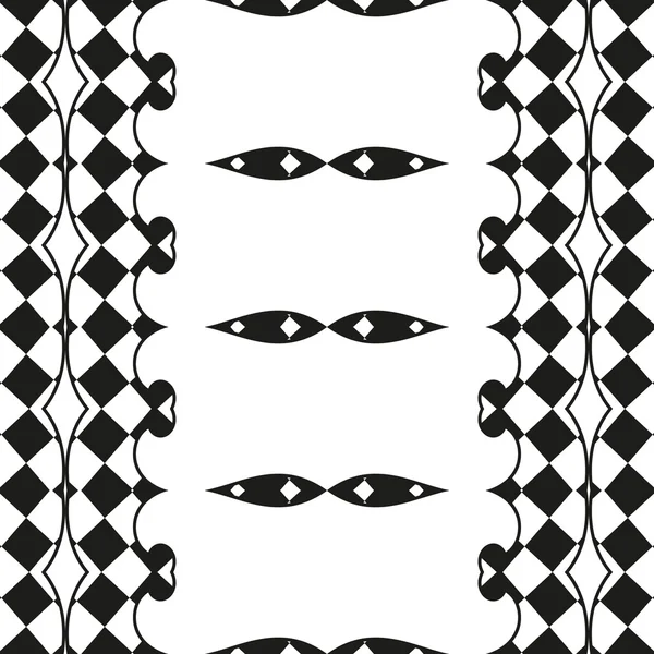 縦型モノクロ黒と白のシームレスパターン — ストックベクタ