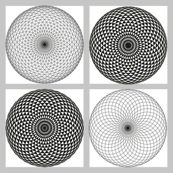 黒と白の幾何学的な円形パターン. — ストックベクタ