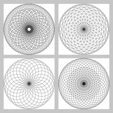 Siyah ve Beyaz dairesel geometrik desen.