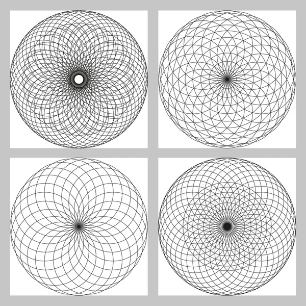 Zwart-wit geometrische circulaire patroon. — Stockvector