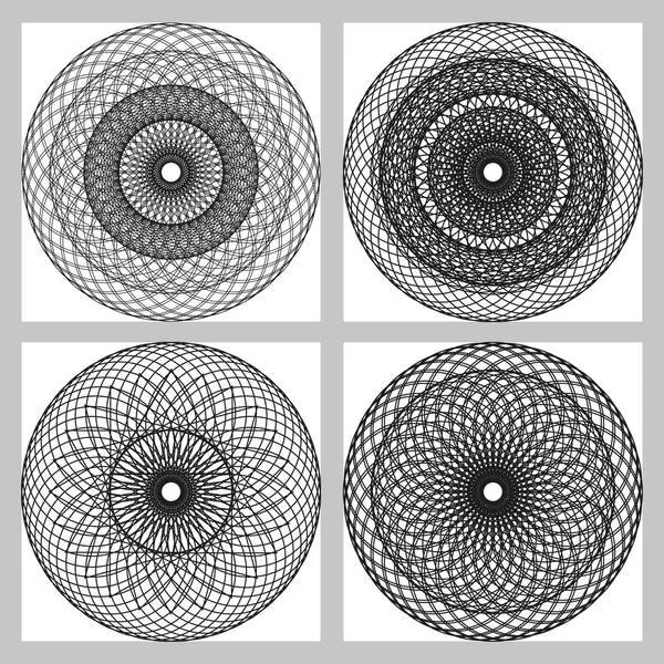 Zwart-wit geometrische circulaire patroon. — Stockvector