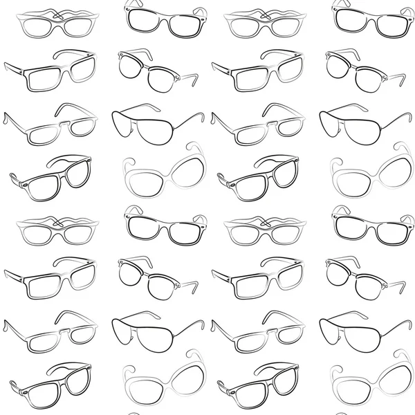 Eyeglasses. Seamless pattern. Men's Glasses, women's glasses, sunglasses — Stock Vector