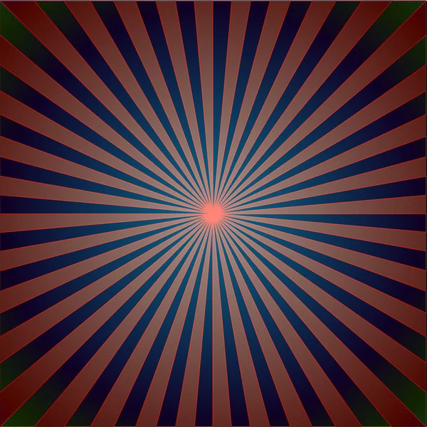 Striped retro background with radiating rays — Stock Vector