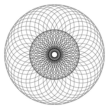 Guillochlu dekoratif öğeler. Vektör çizim.