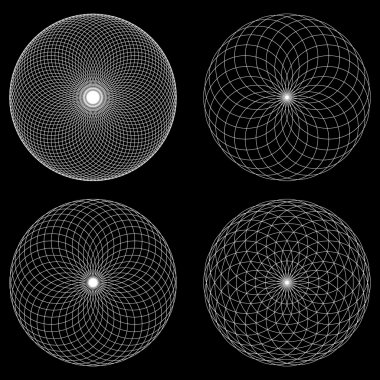 Guillochlu dekoratif öğeler. Vektör çizim.