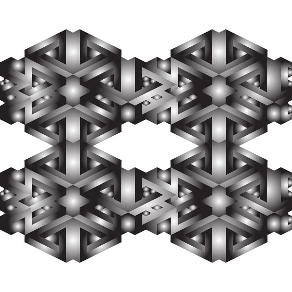 Abstraktes geometrisches monochromes Vektormuster — Stockvektor