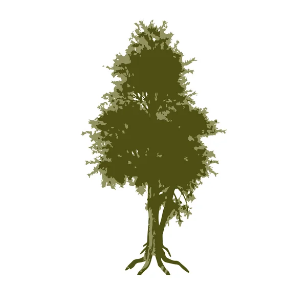 Árvore abstrata Rastreamento em três cores — Vetor de Stock