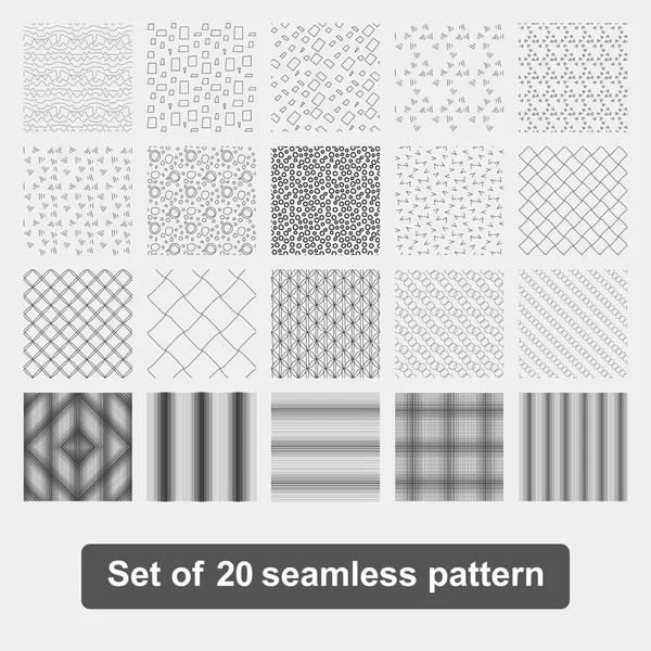 20 геометрических бесшовных узоров . — стоковый вектор