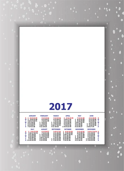 Calendario para 2017 sobre fondo blanco. Vector EPS10 — Vector de stock