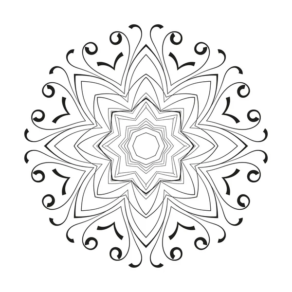 Patrón circular vectorial de elementos dibujados a mano . — Vector de stock