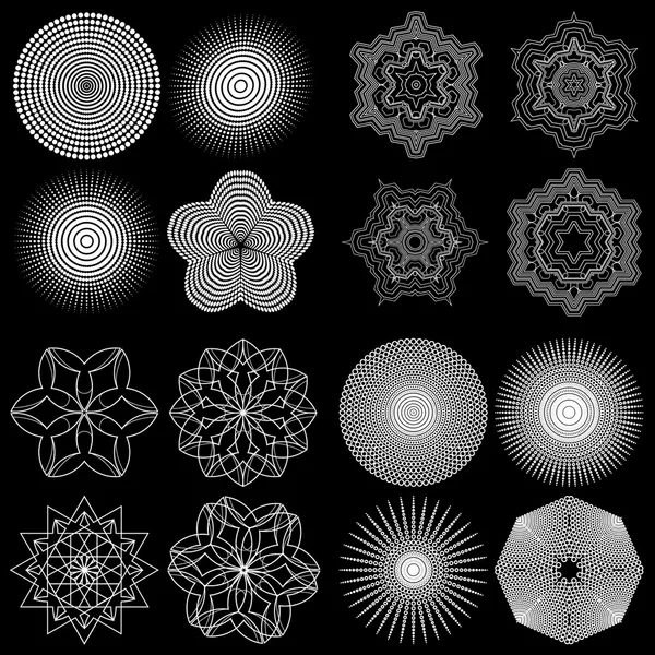 Круглый узор, круглый узор - оптическая иллюзия, абстрактный элемент дизайна . — стоковый вектор