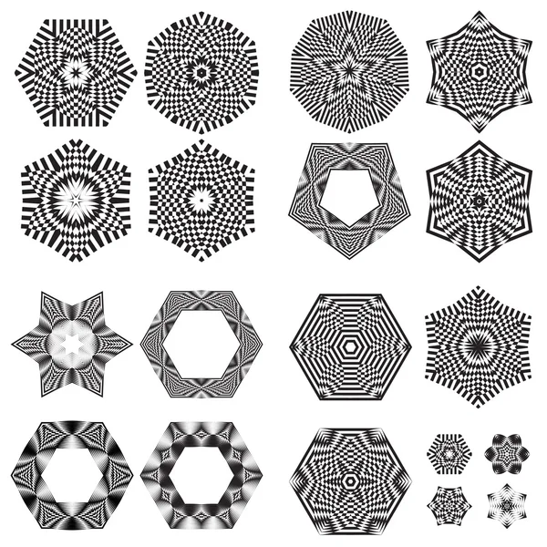 Το κυκλικό μοτίβο, στρογγυλή μοτίβο - οπτική ψευδαίσθηση, στοιχείο αφηρημένο σχέδιο. — Διανυσματικό Αρχείο