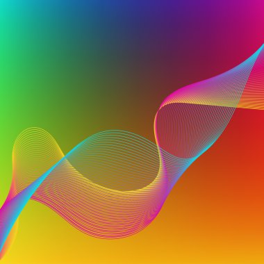 Parlak gradyan arka planı. Kafes. Kırmızı, mavi, yeşil, sarı ve mor tonlar.