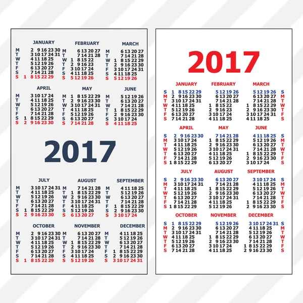 Taschenkalender 2017. — Stockvektor