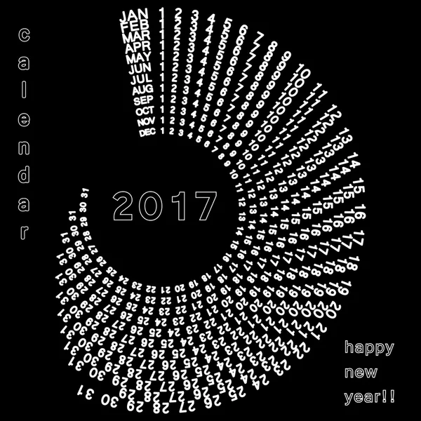 2017 kalendarz spiralny — Wektor stockowy