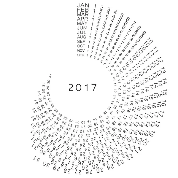 Calendario espiral 2017 — Vector de stock