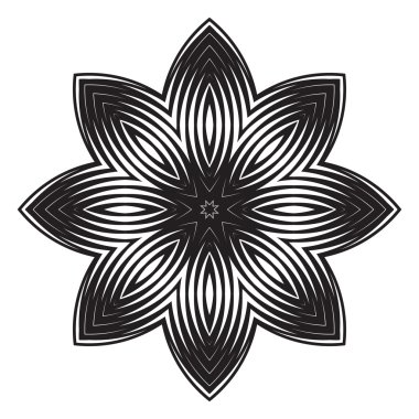 Siyah-beyaz yuvarlak çiçek desenli