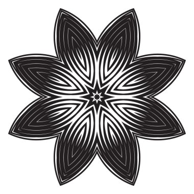 Siyah-beyaz yuvarlak çiçek desenli