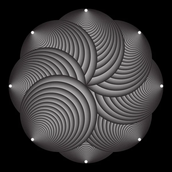 Abstrakt mönster av korsande cirklar. — Stock vektor