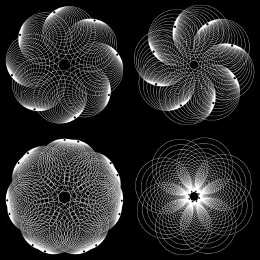 Kesişen daireler soyut desen.