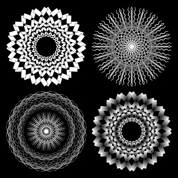 검은색과 흰색 동그라미 패턴 — 스톡 벡터