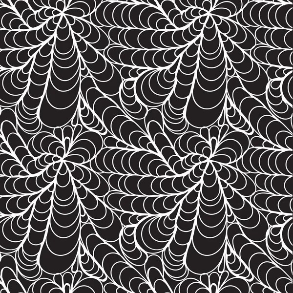 Vector zwart-wit decoratieve elementen naadloos patroon. — Stockvector