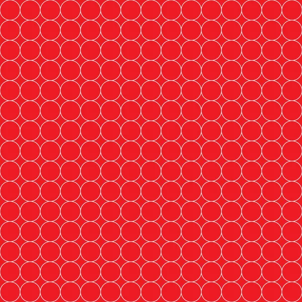 Vermelho-e-branco padrão sem costura de círculos — Vetor de Stock