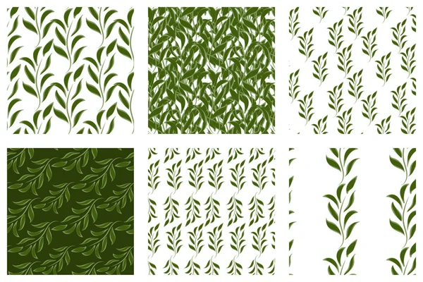 Green leaves seamless pattern — Stock Vector