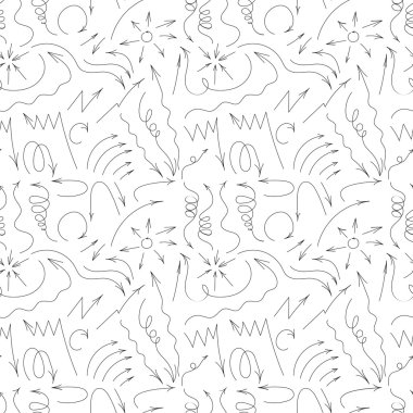 oklarla çizilmiş doodle seamless modeli