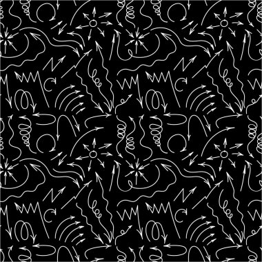 oklarla çizilmiş doodle seamless modeli