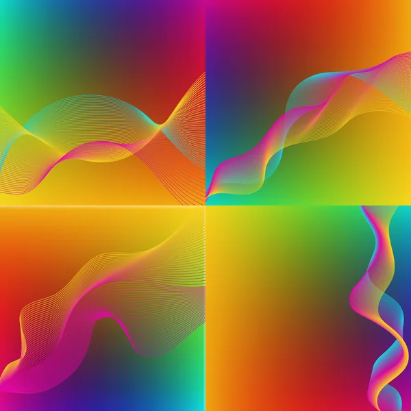 Ensemble vectoriel de quatre milieux colorés — Image vectorielle